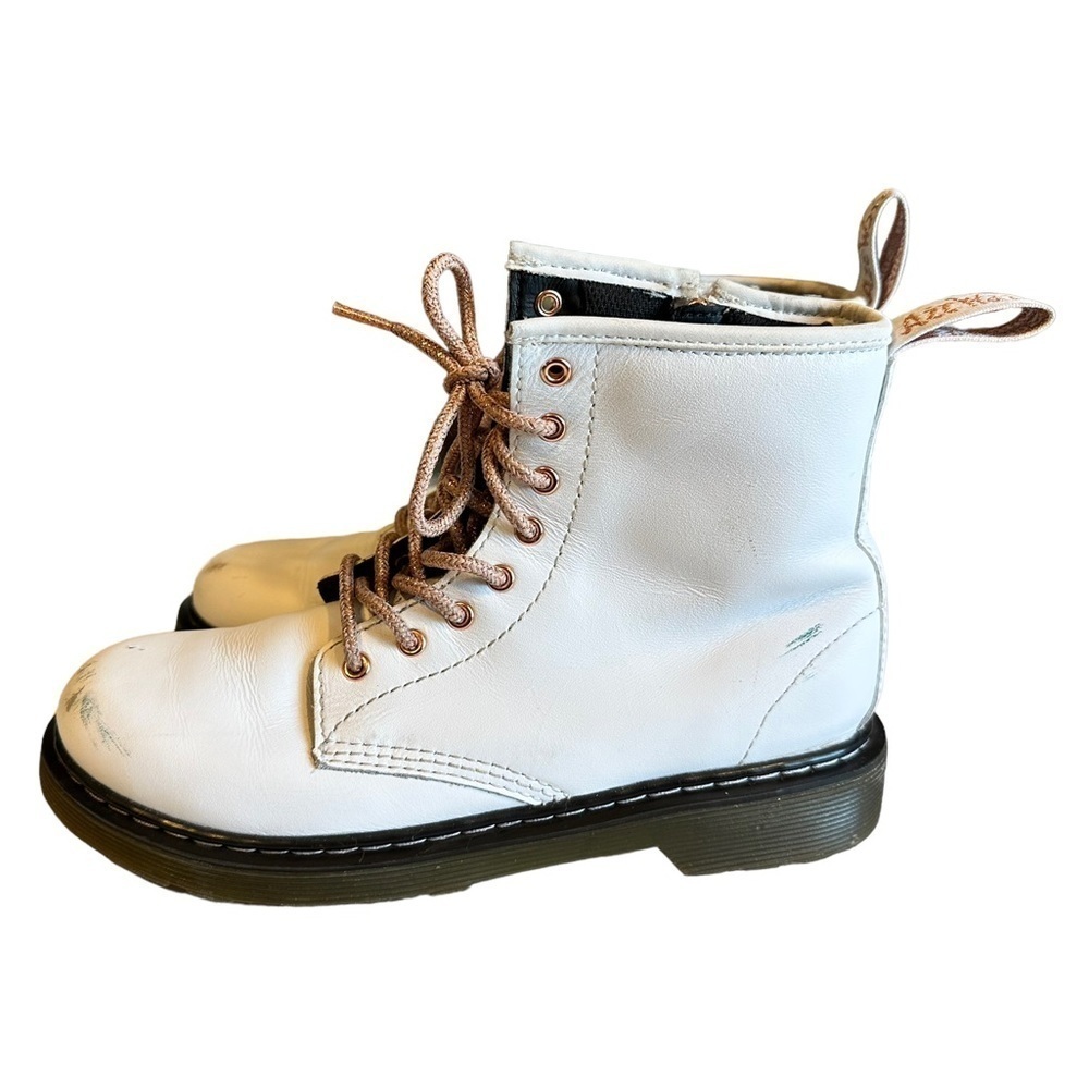 Dr Marten’s 1460 J White Leather w/Rose Gold Eyelets 8Hole Size 5L/4M​​​​​​​ - Picture 2 of 10